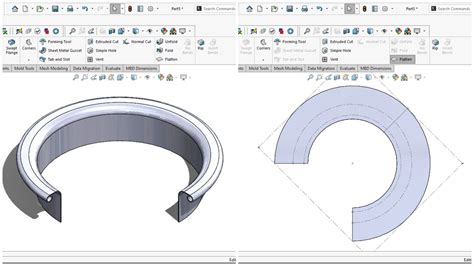 curved sheet metal parts solidworks|SolidWorks sheet metal flange.